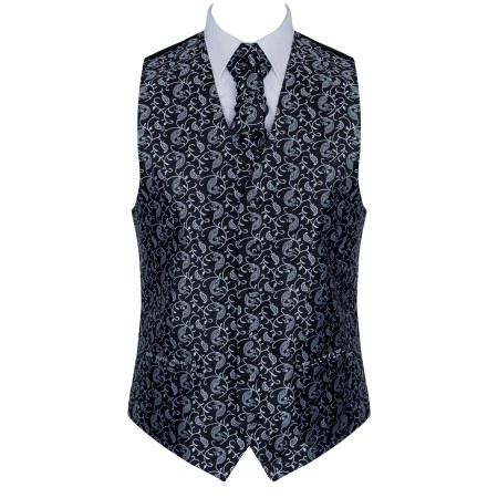 Moonlight Black Budding Paisley Formal Waistcoat #AB-WWA1003/5 ##LS