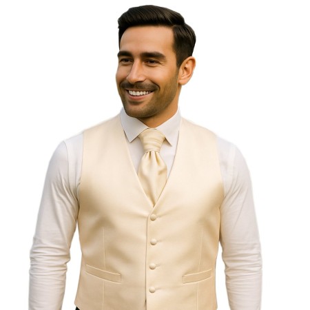 Butter Cream Shantung Wedding Waistcoat #AB-WW1005/4