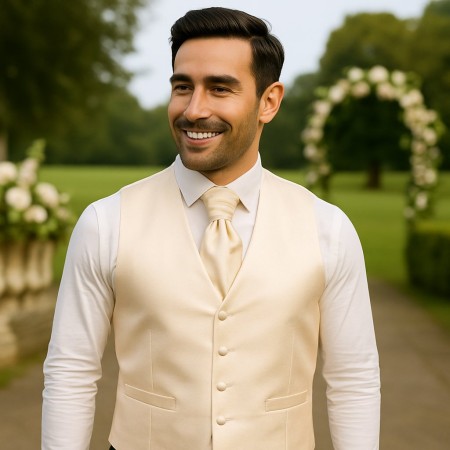 Butter Cream Morning Suit Waistcoat #AB-WWB1005/4 ##LS