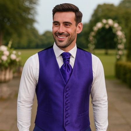 Plum Purple Shantung Wedding Waistcoat #AB-WWB1005/8