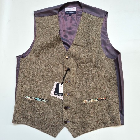 Brown Donegal Tweed Regular Waistcoat Medium 36-38 #1857WWB/1