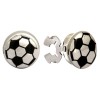 Silver Football Rhodium Plated Cufflinks #30-0004