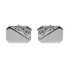 Silver Cut Corner Third Engraved Sterling Silver Cufflinks #70-6012