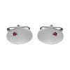 Silver Ruby Star Sterling Silver Cufflinks #70-7010