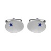 Silver Sapphire Star Sterling Silver Cufflinks #70-7011