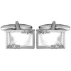 Silver Engraved Edge Sterling Silver Cufflinks #70-9006