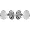 Silver Large Oval Sterling Silver Cufflinks #75-8205