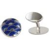 Blue Round Wave David Aster Cufflinks #80-1007