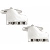 Silver Grand Piano Rhodium Plated Cufflinks #90-1064