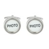 Silver Photo Rhodium Plated Cufflinks #90-1498