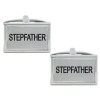 Silver Stepfather Rhodium Plated Cufflinks #90-1537