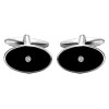 Silver Crystal Rhodium Plated Cufflinks #90-1034