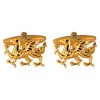 Gold Welsh Dragon Gold Plated Cufflinks #90-1072
