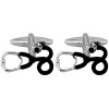 Silver Stethoscope Rhodium Plated Cufflinks #90-1230