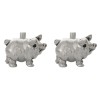 Silver Pig Rhodium Plated Cufflinks #90-1240