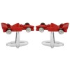 Red Formula 1 Racing Car Rhodium Plated Cufflinks #90-1288