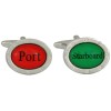 Silver Port & Starboard Rhodium Plated Cufflinks #90-1292