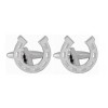 Silver Horseshoe Rhodium Plated Cufflinks #90-1368
