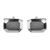 Silver Shiny & Brushed Rectangle Rhodium Plated Cufflinks #90-2161