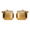 Gold Shiny & Brushed Rectangle Gold Plated Cufflinks #90-2162