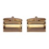 Gold Shiny & Brushed Rectangle Gold Plated Cufflinks #90-2214