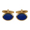 Gold Lapis Lazuli Oval Gold Plated Cufflinks #90-251