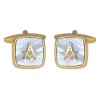 Gold Mother of Pearl Masonic Cufflinks #90-2820