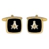 Gold Onyx Masonic Cufflinks #90-2821