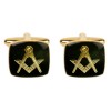 Black Masonic Cushion Cufflinks #90-2827