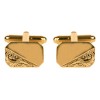 Gold Rectangle 1/3 Engraved Gold Plated Cufflinks #90-3000