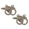 Silver Handcuff Rhodium Plated Cufflinks #90-1229