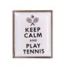 White Keep Calm and Play Tennis Cufflinks #90-1544