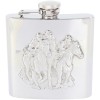 Silver Horseracing Stainless Steel Hip Flask #HF-09
