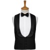 Black Scoop Neck Shawl Tuxedo Waistcoat, Regular Fit #WW6103/1