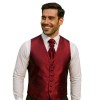 Burgundy Shantung Wedding Waistcoat #AB-WWB1005/7 ##LS