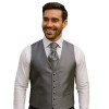 Dark Grey Shantung Wedding Waistcoat #AB-WWB1005/9