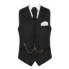 Black Collared Rever Waistcoat, 100% Wool #AB-WWE1011/1 