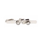 Silver Motor Bike Rhodium Plated Tie Clip #100-1031