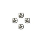 Masonic Mother of Pearl Rhodium Shirt Studs (Set of 4)##LAST STOCK##