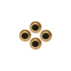 Black Round Gold Plated Shirt Studs (Set of 4)