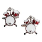 Silver Drum Kit Rhodium Plated Cufflinks #90-1027
