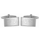 Silver Rectangle Rhodium Plated Cufflinks #90-1380