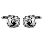 Silver Knot Rhodium Plated Cufflinks #90-9034