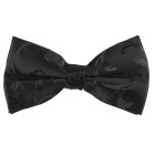 Black on Black Swirl Leaf Wedding Bow Tie #AB-BB1000/3
