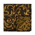 Gold on Black Swirl Leaf Pocket Square #AB-TPH1000/15