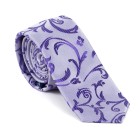 Purple Swirl Leaf Slim Tie #AB-C1000/19