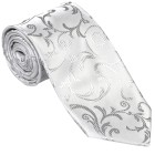Silver Swirl Leaf Wedding Tie #AB-T1000/10 