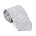 Beige Ditsy Floral Tie #AB-T1013/2 ##LAST STOCK