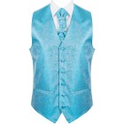 Turquoise Modern Scroll Formal Waistcoat #AB-WWA1002/2