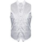 Silver Vintage Vine Formal Waistcoat #AB-WWA1004/5